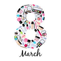 8 march women's day greeting card.