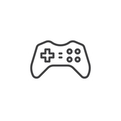Gamepad, joypad line icon, outline vector sign, linear style pictogram isolated on white. Gaming Controller symbol, logo illustration