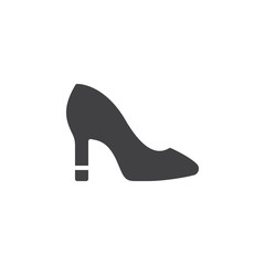 Womens Shoes icon vector, filled flat sign, solid pictogram isolated on white. Symbol, logo illustration