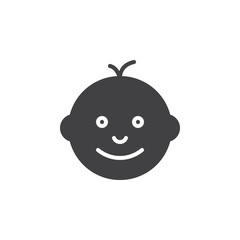 Baby face icon vector, filled flat sign, solid pictogram isolated on white. Symbol, logo illustration