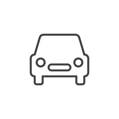 Automobile, car line icon, outline vector sign, linear style pictogram isolated on white. Symbol, logo illustration