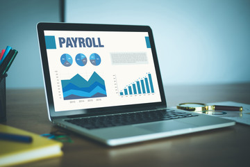 Business Graphs and Charts Concept with PAYROLL word - 138054517
