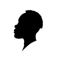 Vector illustration of african american man head silhouette