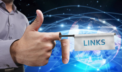 Business, Technology, Internet and network concept. Young entrepreneurs have a creative approach to the presentation: Links