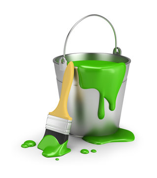 Bucket Of Green Paint