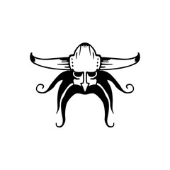 Vector ancient viking head logo