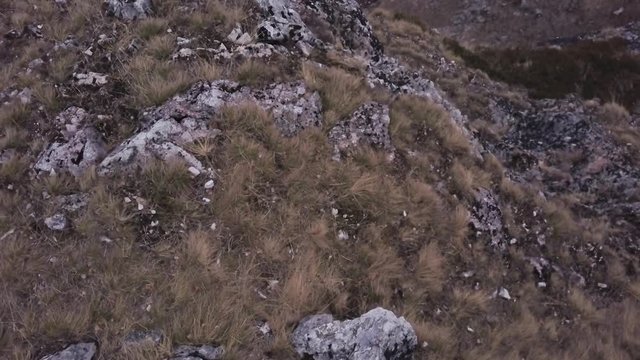 Aerial footage over a big cliff