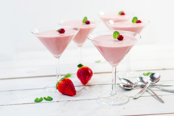 Homemade strawberry mousse
