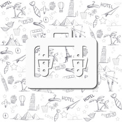 white front luggage bag