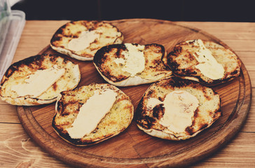 Street vendor making taco outdoors