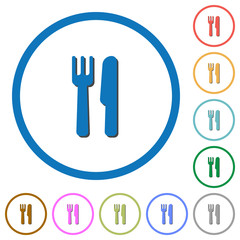 Obraz premium Cutlery icons with shadows and outlines