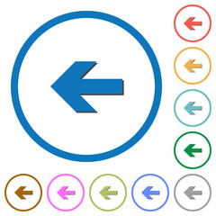 Left arrow icons with shadows and outlines