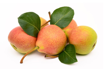 Pears on a white background
