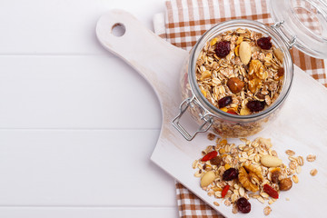 Jar of homemade muesli