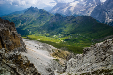 Fototapeta na wymiar Mountain landscape of Dolomites, Italy