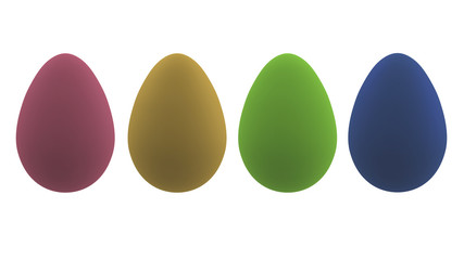 3d-Illustration, pastellfarbende Ostereier