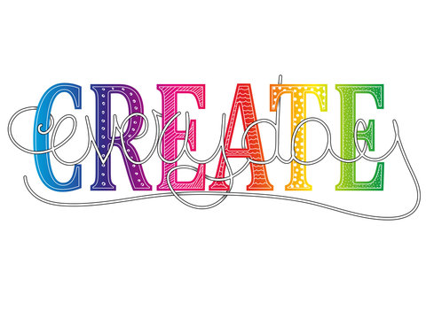 Create everyday conceptual motivational message with colorful text handwritten vector lettering