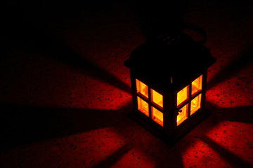 lantern glowing red