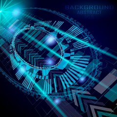 Abstract future, concept vector futuristic blue virtual graphic. Techno circle background abstract. Infographic web design. Vector illustration.