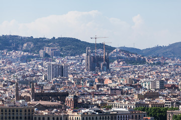 Fototapeta premium Panoramic view of the city of Barcelona. Aerial view
