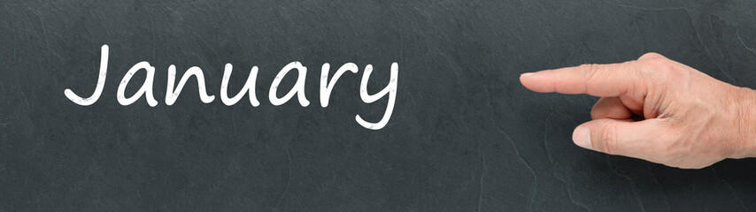 Obraz premium January on a blackboard