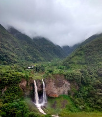 Obraz na płótnie Canvas Waterfall Manto de la Novia in Banos de Agua Santa, Ecuador