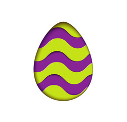 Isolated egg vector in paper cut style for banner, card or background design.Easter design element on the white background.