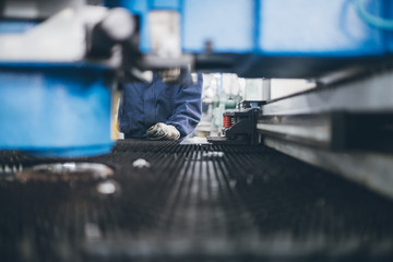 Metallurgy heavy industry. Factory for production of heavy pellet stoves and boilers. Line for...