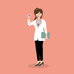 Female doctor holding stethoscope