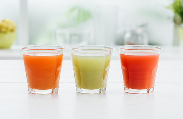 Healthy colorful juices