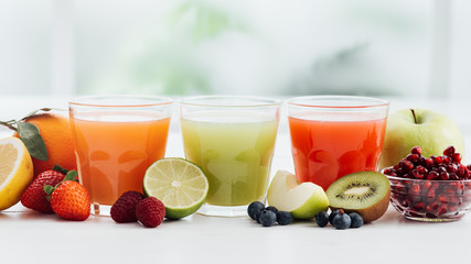 Healthy colorful juices