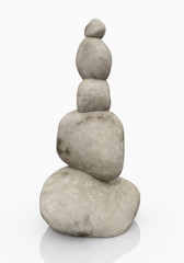 Steinturm vor weißem Hintergrund