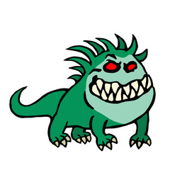 Cute monster big hell dog smiles vector illustration