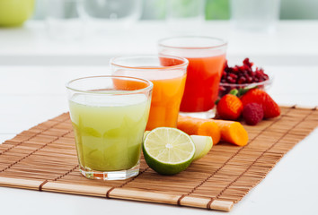Healthy colorful juices