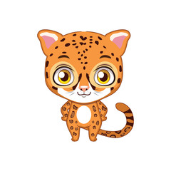 Cute stylized cartoon jaguar illustration ( for fun educational purposes, illustrations etc. ) © agnessz