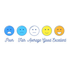 Feedback emoticon scale.