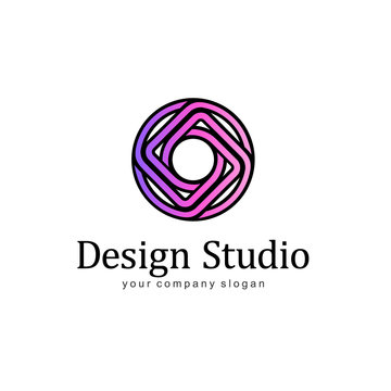 Design studio logo template design. Vector illustration.