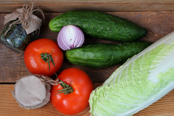 Food: Fresh vegetables and spices for cooking