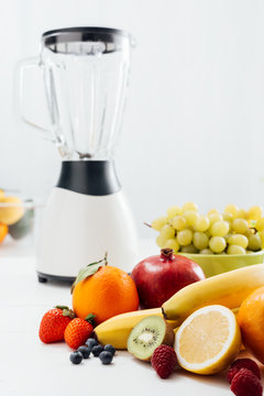 Blender and fresh fruit
