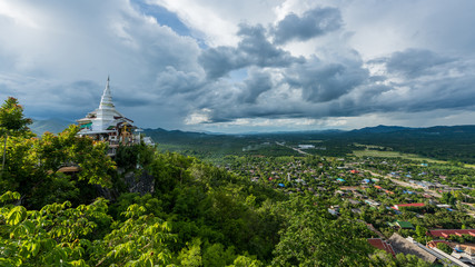 Pagoda on the mountain at wat phra phutthabat Phanam in Li,lamphun