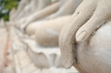 Buddha Hand and Buddha Statue at Ayutthaya city
