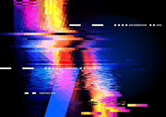 A glitch noise distortion texture background. Vector illustration - obrazy, fototapety, plakaty