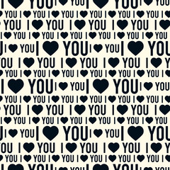 Fototapeta na wymiar Vector seamless pattern with the words I love you on a light background