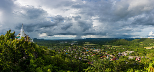 Pagoda on the mountain at wat phra phutthabat Phanam in Li,lamphun