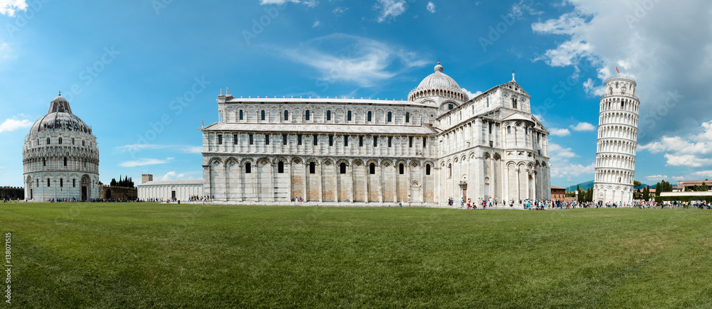 Sticker square of miracles in pisa, italy