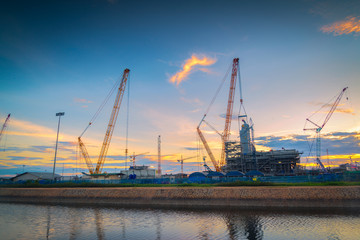 Obraz premium silhouettes of construction site