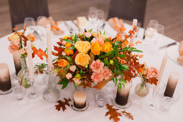 Wedding decoration of fresh flowers
