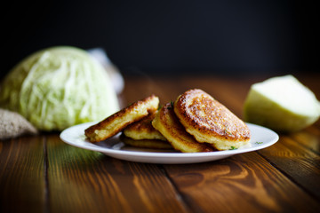 cutlets with cabbage lettuce and dill