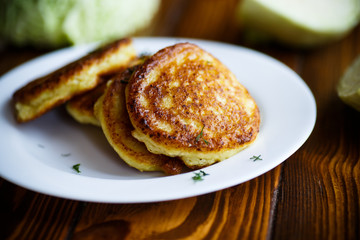 cutlets with cabbage lettuce and dill