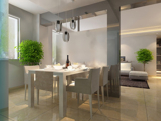3d rendering of home interior.